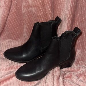 Black Leather Ankle Boots